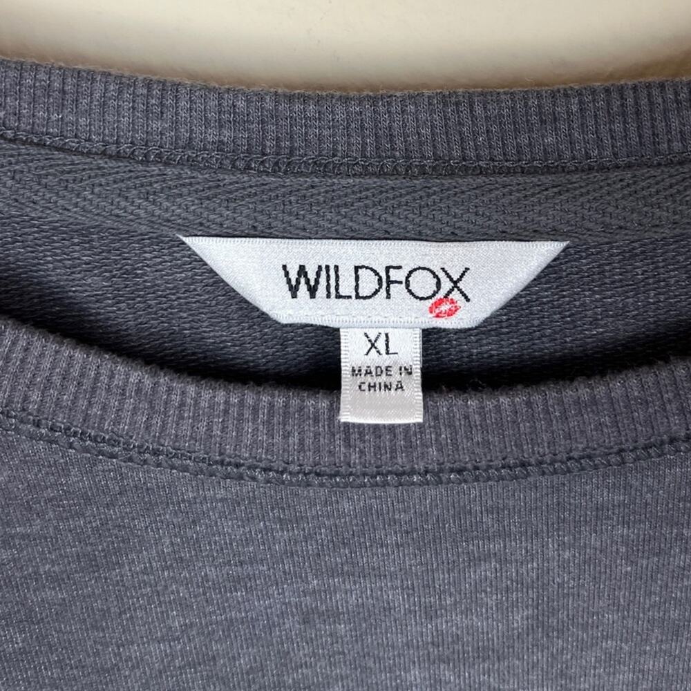 WILDFOX Gray Rainbow Easy Does It Pullover Sweatshirt XL Crewneck Baggy Oversize - Picture 4 of 8